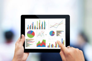 iPad with analytics and data