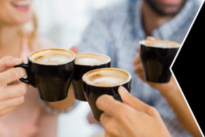 Employees enjoying fresh cups of coffee